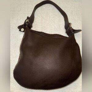 FENDI "SELLERIA" Oyster Shaped Leather Hobo Bag